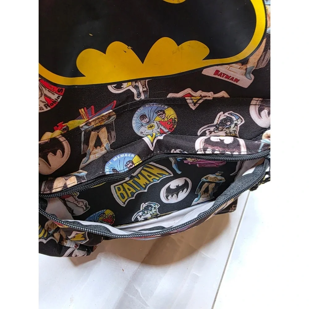 Batman and Robin‎ Comic Print Backpack Black Yellow DC Comics Superhero Bag